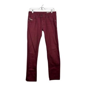 Diesel Men's Burgundy Slim Straight Jeans